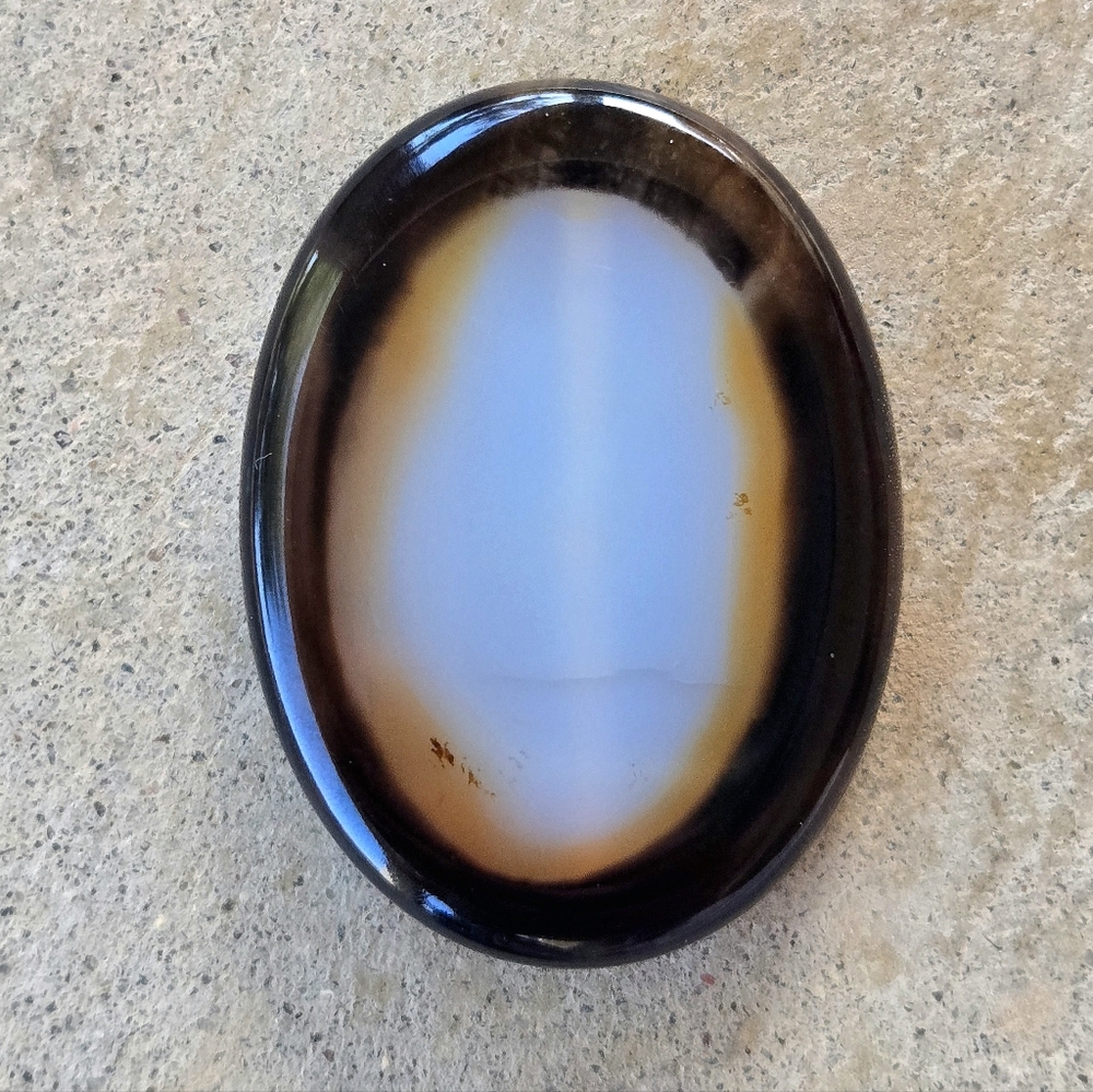 Tibetan Agate DZi Oval Pendant Bead Focal Bead